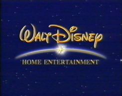 The logo with a blue background, appearing in animated movies.