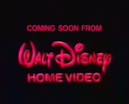 Early "Coming Soon from Walt Disney Home Video" variant.